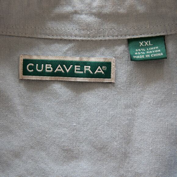 Cubavera Men's Linen blend Sky blue button-down shirt size XXL - Picture 4 of 4